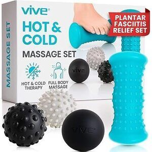 Massage Ball Set (4 Piece) - Plantar Fasciitis Relief Foot Pain Hot Cold Therapy